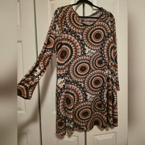 Colorful Geometric Long Sleeve Dress